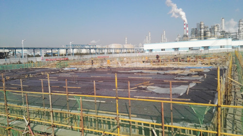 陜煤建設天工公司土建六部蒲城清潔能源生產緩沖池工程全部完成主體結構施工