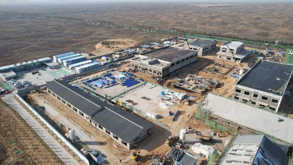 建設集團榆林市西沙7萬噸水廠項目 戰(zhàn)嚴寒  搶工期  全力推進項目建設