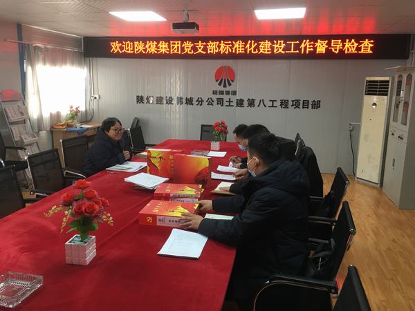 陜煤集團黨支部標準化督導組蒞臨韓城分公司土建九項目部黨支部檢查指導工作